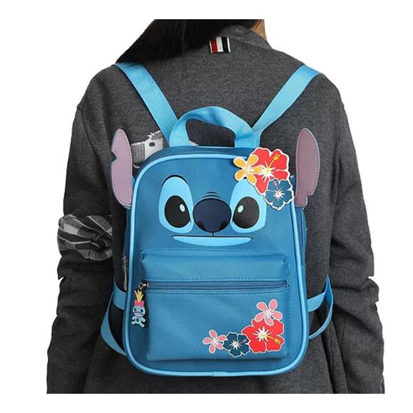 NWT Bioworld Stitch Big Face Ears 10" Adult Mini Backpack Lilo and Stitch - Picture 6 of 9